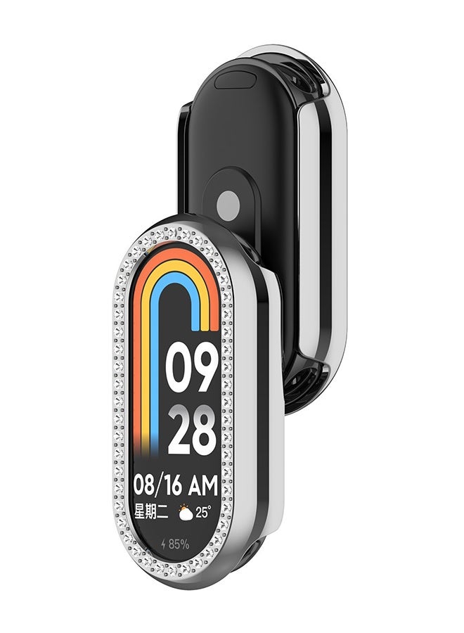 2 PCS Case Compatible with Xiaomi band 10 Watch Glass Protective Film Hard Plastic Frame Xiaomi Smart band 10 Watch Case Clear - Image 3