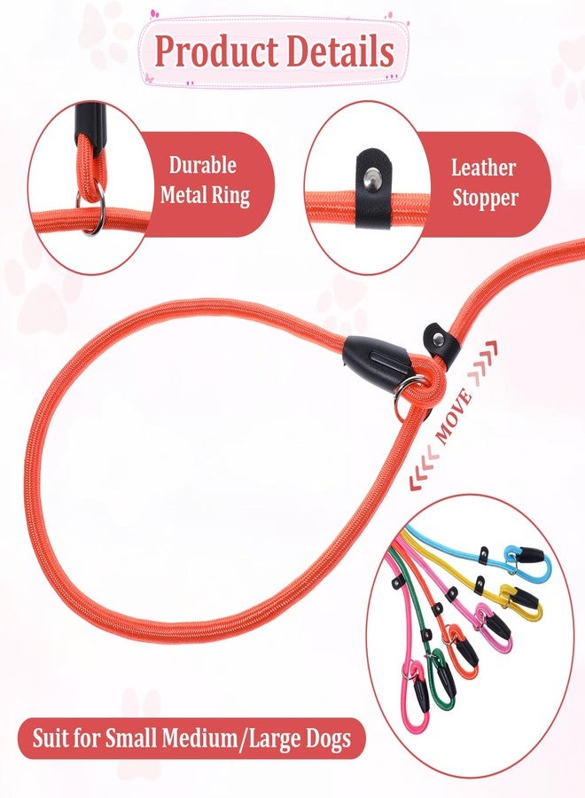 EupHHonycs 6pcs Slip Leads Dog Leash Heavy Duty Rope Leash for Small Medium Dogs, 5FT Classic Dog Leash Strong Nylon Dog Training Leash Strong Comfortable Loop Leash (6 Colors, 3/8") - Image 3