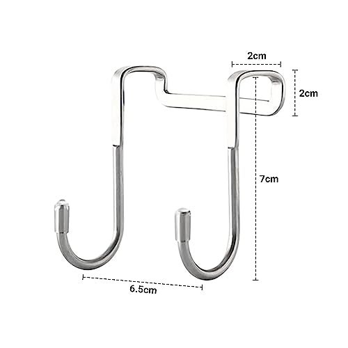 Livzing Chrome Plated Steel Over Door Hanging Double S-Shaped Hook Holder for Living Room, Bathroom, Bedroom - Kitchen Space Organizer-Cloth Hanger-(Pack of 3) - Image 2