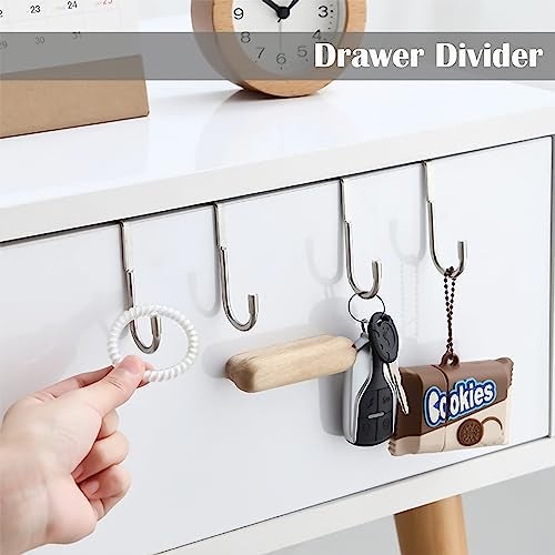 Livzing Chrome Plated Steel Over Door Hanging Double S-Shaped Hook Holder for Living Room, Bathroom, Bedroom - Kitchen Space Organizer-Cloth Hanger-(Pack of 3) - Image 5