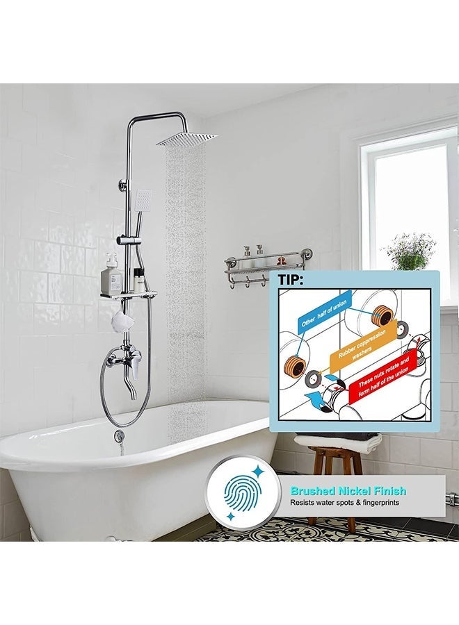 Arabest Bathroom Shower Set,Copper Plated,Thermostatic Faucet Shower,Bathroom Combination Shower,Height Adjustable,Suitable for Home/Hotel(Silver) - Image 4