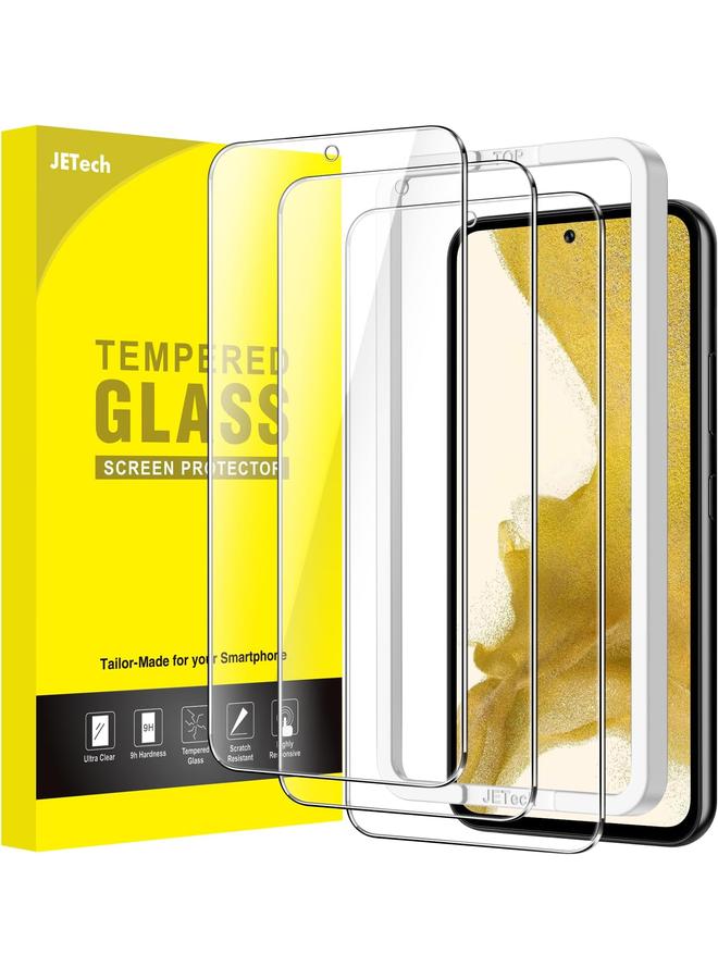 جي تيك واقي شاشة لهاتف سامسونج جالاكسي S22 5G مقاس 6.1 بوصة من الزجاج المقوى مع أداة تثبيت سهلة متوافقة مع معرف بصمة الإصبع، عبوة من 3 قطع شفافة عالية الدقة - Image 1