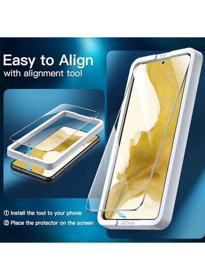 جي تيك واقي شاشة لهاتف سامسونج جالاكسي S22 5G مقاس 6.1 بوصة من الزجاج المقوى مع أداة تثبيت سهلة متوافقة مع معرف بصمة الإصبع، عبوة من 3 قطع شفافة عالية الدقة - Image 5