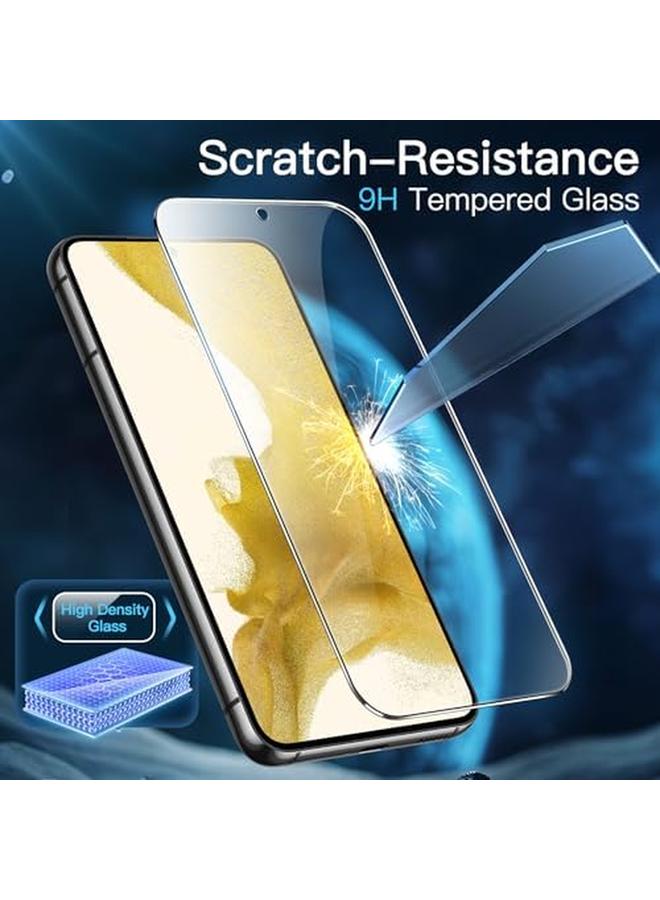 جي تيك واقي شاشة لهاتف سامسونج جالاكسي S22 5G مقاس 6.1 بوصة من الزجاج المقوى مع أداة تثبيت سهلة متوافقة مع معرف بصمة الإصبع، عبوة من 3 قطع شفافة عالية الدقة - Image 4