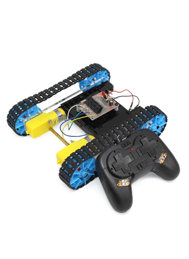 null - DIY Tank Body Student Handmade Technology Small Production Remote Control Tank Assembly Model Teaching Aids Car Kit-颜色:DIY坦克车体-塑料(带遥控装置) - Image 1