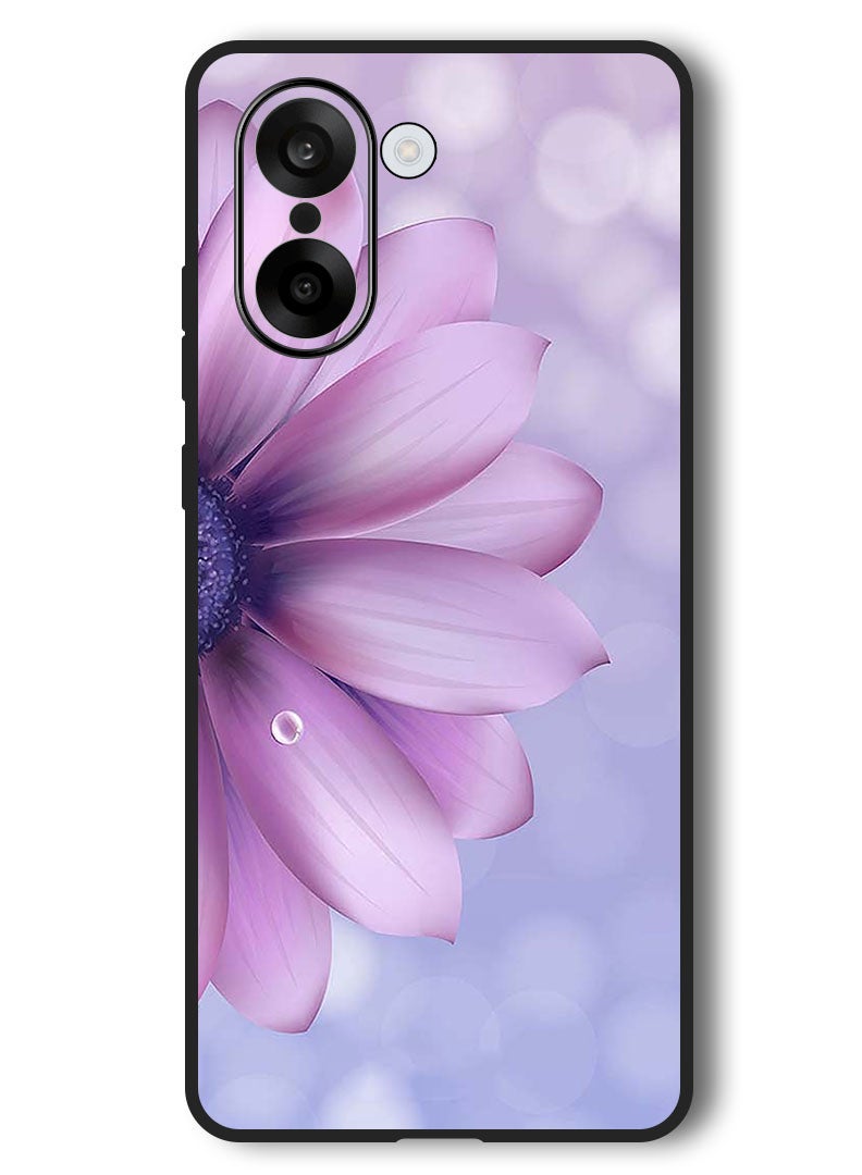 Theodor Case Compatible with OnePlus Nord CE 5 6.77 Inch Protection Shockproof Bumper Cover Purple Flower - Image 1