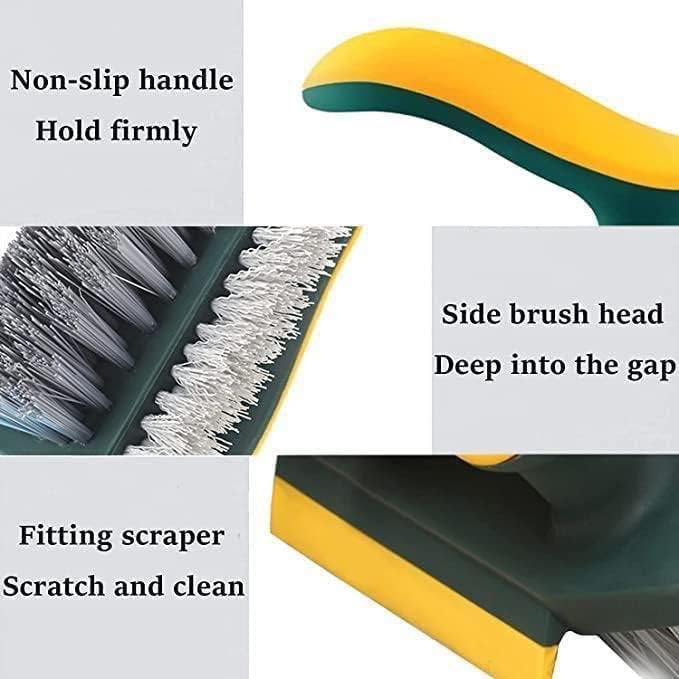 BKQPTL 4 in 1 Tile Grout Cleaner Brush with Squeegee, Multifunctional scrubbing Floor Brush for Cleaning Bathroom,Brush for Cleaning Corner,Window,Sink,Kitchen Gap Brush Crevice Cleaning Brush Tools - Image 3
