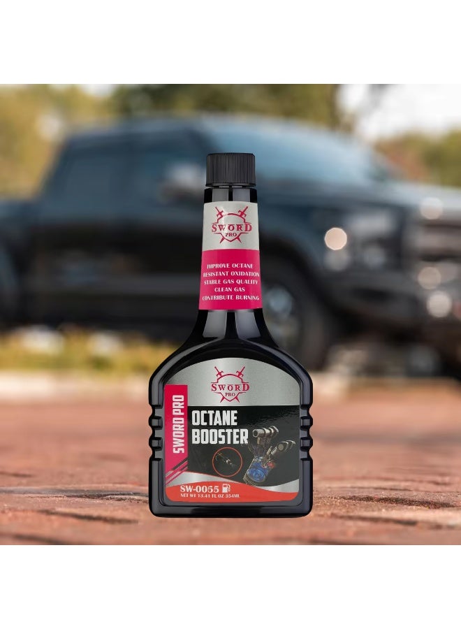 SWORD PRO SW-0055 Octane Booster 354ml – Increases Octane Rating, Improves Combustion, Reduces Knocking, Enhances Acceleration, Cleans Fuel System & Intake Valves, Compatible with All Gasoline Engines, One Bottle Treats Full Tank - Image 1