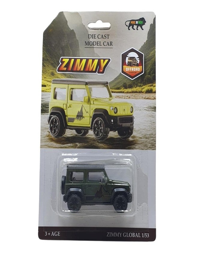 MINIMOTO MINI Jimny Die Cast Alloy Metal Model Car 1:64 Scale Size Toy Race Car Toy Vehicles Motor Vehicles Birthday/Return Gift for Kids Child 3+ Years Small Thar G-Wagan Jeep (Green) - Image 1