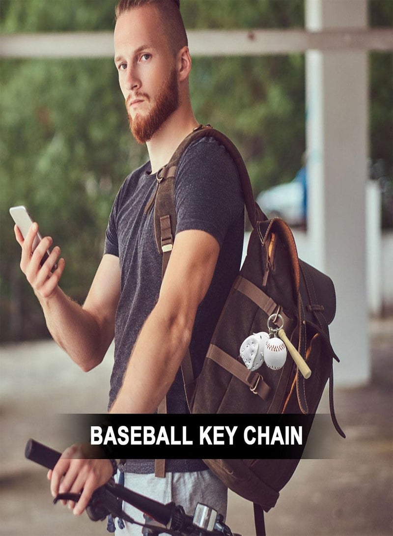 Mini Baseball Bat Keychain | Novelty Baseball Bat and Glove Set Keychain | Baseball Sports Keychain for Car Keys Backpack Decoration, Baseball Party