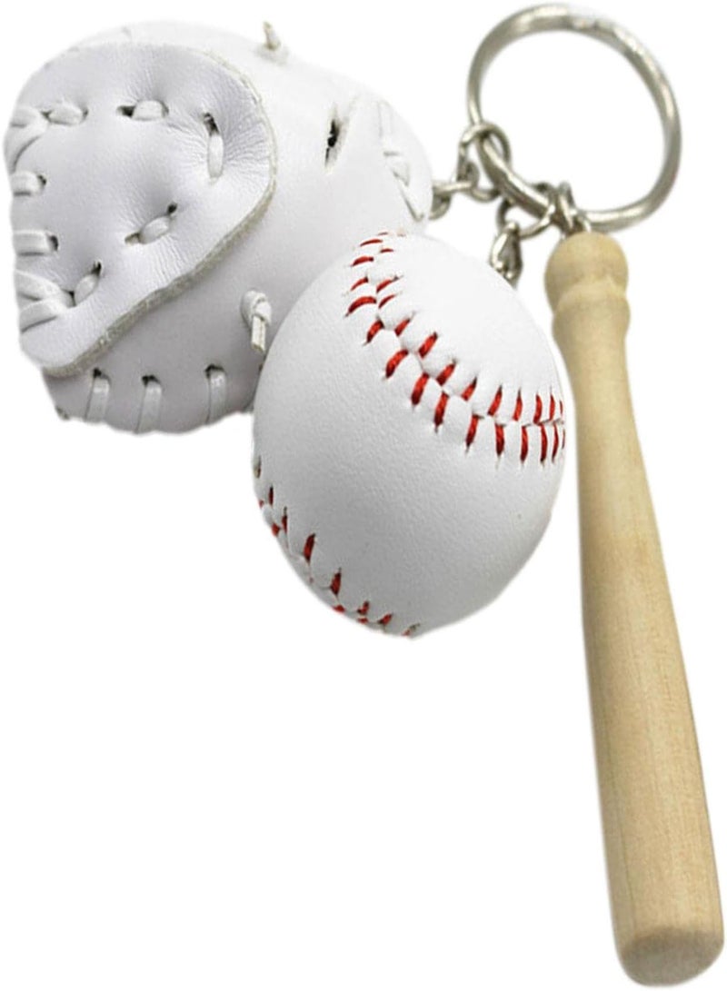 Mini Baseball Bat Keychain | Novelty Baseball Bat and Glove Set Keychain | Baseball Sports Keychain for Car Keys Backpack Decoration, Baseball Party
