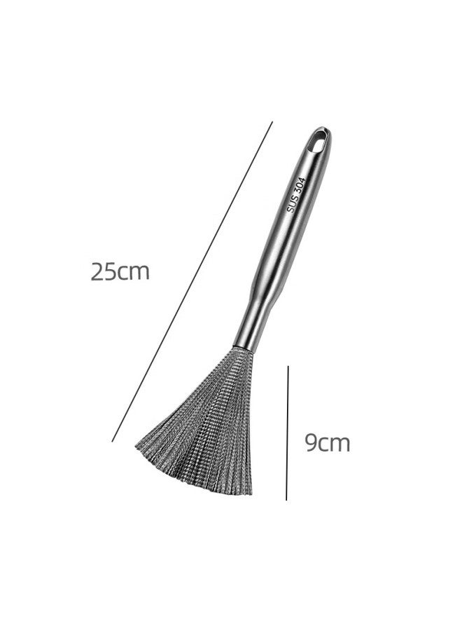 Oak Oak 304 Stainless Steel Pot Brush, All-steel Pot Cleaning Tool, Household Non-serrated Wire Brush, Long-handled Cleaning Brush C1389  - Image 3