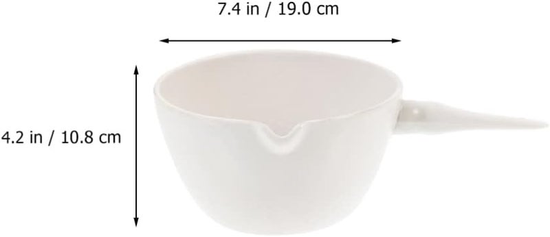 klarako Porcelain Round Bottom Evaporating Dish Water Ladle Lab Evaporation Dishes Laboratory Evaporating Basins Porcelain Mixing Bowl Egg Beating Bowl Bath Spoon Egg Bowl Ceramics Flat - Image 2
