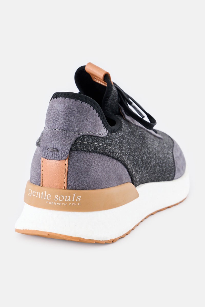 Gentle Souls Men Medium Laurence Stretch Jogger Lace Up Casual Shoes, Dark Grey - Image 3