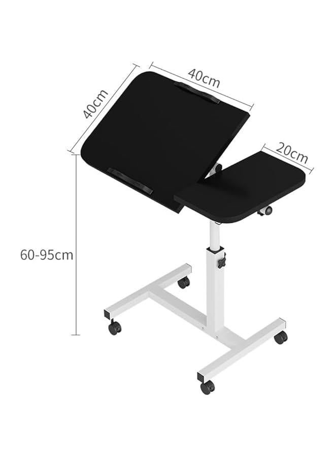 هوكور مكتب لابتوب قابل للرفع والدوران للمنزل والمكتب من بايبي، طاولة جانبية متحركة مع بكرات، حامل كمبيوتر قابل للتعديل، مع 4 عجلات، طاولة قهوة 60 × 40 (اسود) - Image 2