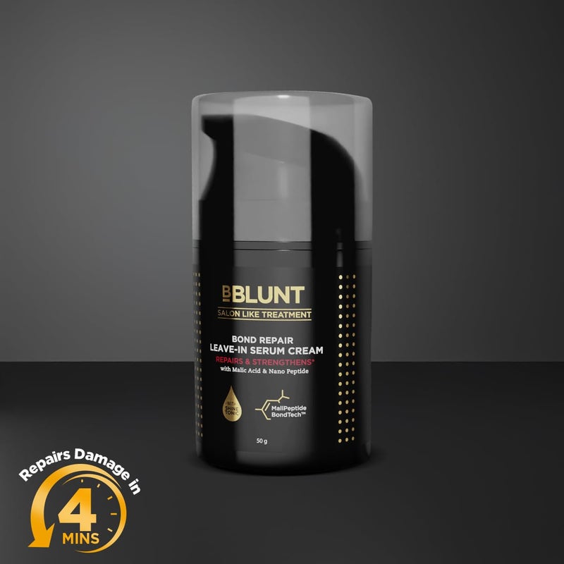 BBLUNT Bond Repair LeaveIn Serum Cream 50g Repairs damaged hair in Just 4 Minutes 94 Softer Shinier Hair in Just 1 Use Nonsticky lightweight leavein formula for softer shinier hair Crafted for Men Women - Image 2