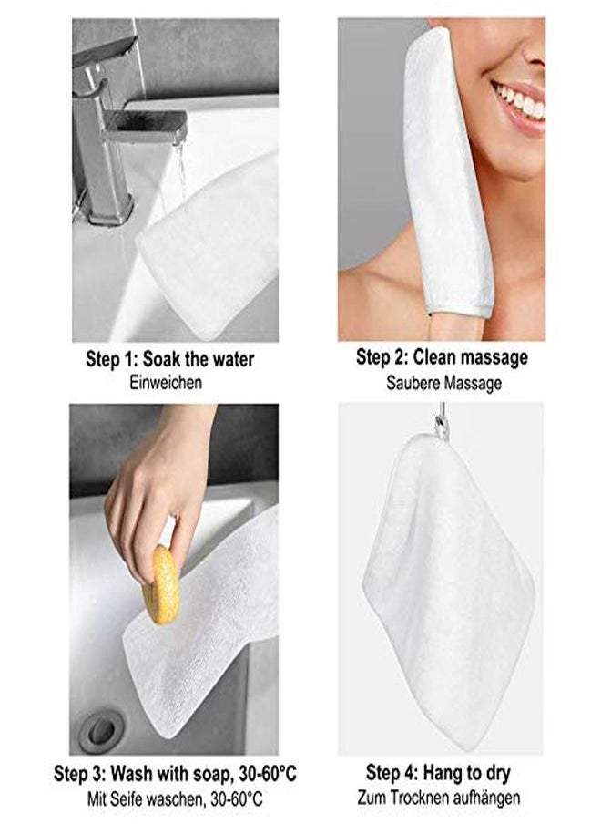 Phogary - 10 Pack Microfiber Body Wash Mitts, Soft Face Mitten, Bath Spa Cloth, Reusable Makeup Remover Mitt Gloves, European Style Wash Cloth,6×8Inch (White) - Image 1