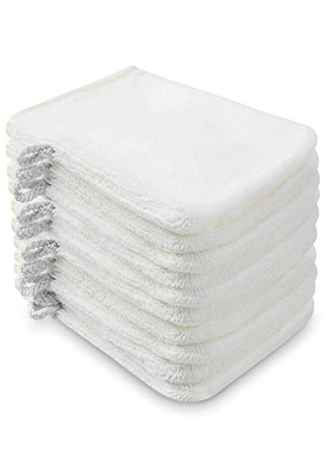Phogary - 10 Pack Microfiber Body Wash Mitts, Soft Face Mitten, Bath Spa Cloth, Reusable Makeup Remover Mitt Gloves, European Style Wash Cloth,6×8Inch (White) - Image 1