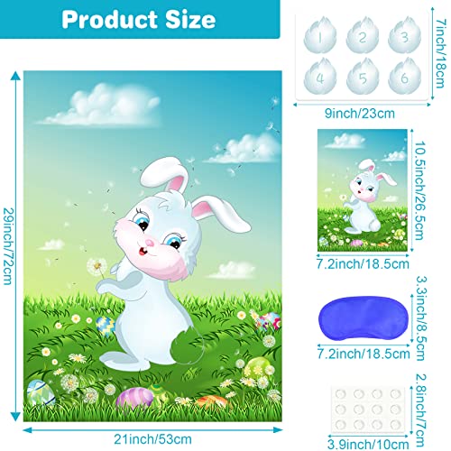 ASTARON Pin The Tail on The Bunny Game for Birthday Party Easter Party Game with 24 pcs Tail Stickers for Happy Easter Party Decoration Supplies - Image 5