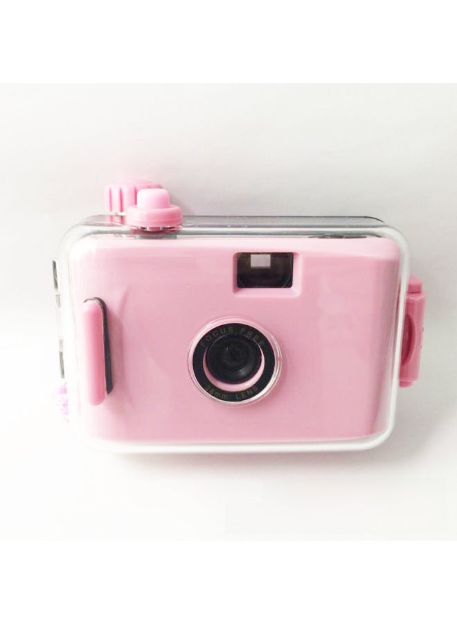 Light Pink Powder Shell Retro Fool Film Camera Film Waterproof Ins Non-disposable Camera Valentine's Day Gift-Color:Message Color  - Image 1