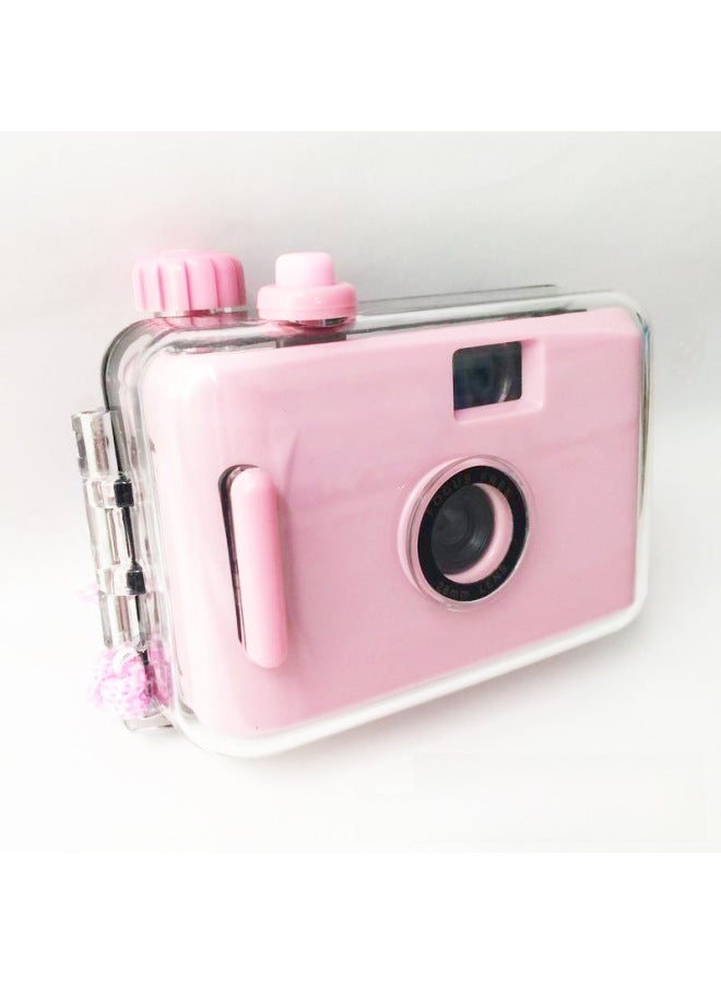 Light Pink Powder Shell Retro Fool Film Camera Film Waterproof Ins Non-disposable Camera Valentine's Day Gift-Color:Message Color  - Image 2
