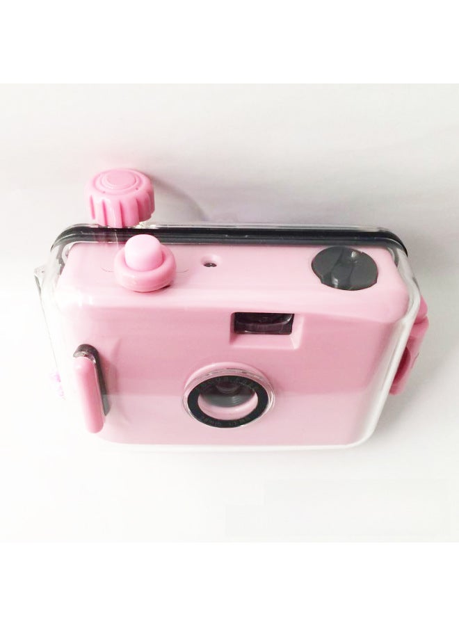 Light Pink Powder Shell Retro Fool Film Camera Film Waterproof Ins Non-disposable Camera Valentine's Day Gift-Color:Message Color  - Image 3