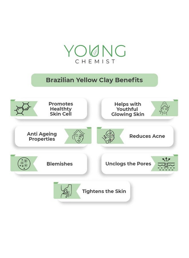 Young Chemist Brazilian Yellow Clay | PH Balancing, Exfoliating | Raw, Vegan & Organic | All Skin Types (250g) - Image 2