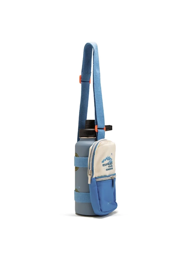 Hydrobrew Hydrobrew - Vacuum Insulated Travel Water Bottle w/Sling Bag, 950ml, Blue
