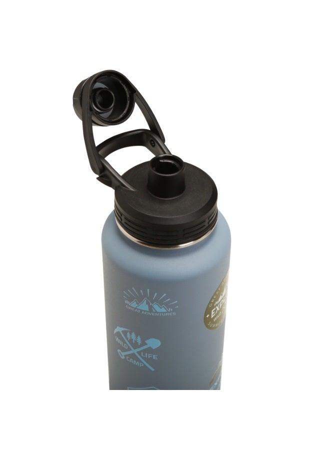 HYDROBREW هيدروبرو - زجاجة ماء سفر معزولة بالفراغ مع حقيبة حزام، 950 مل، زرقاء - Image 5