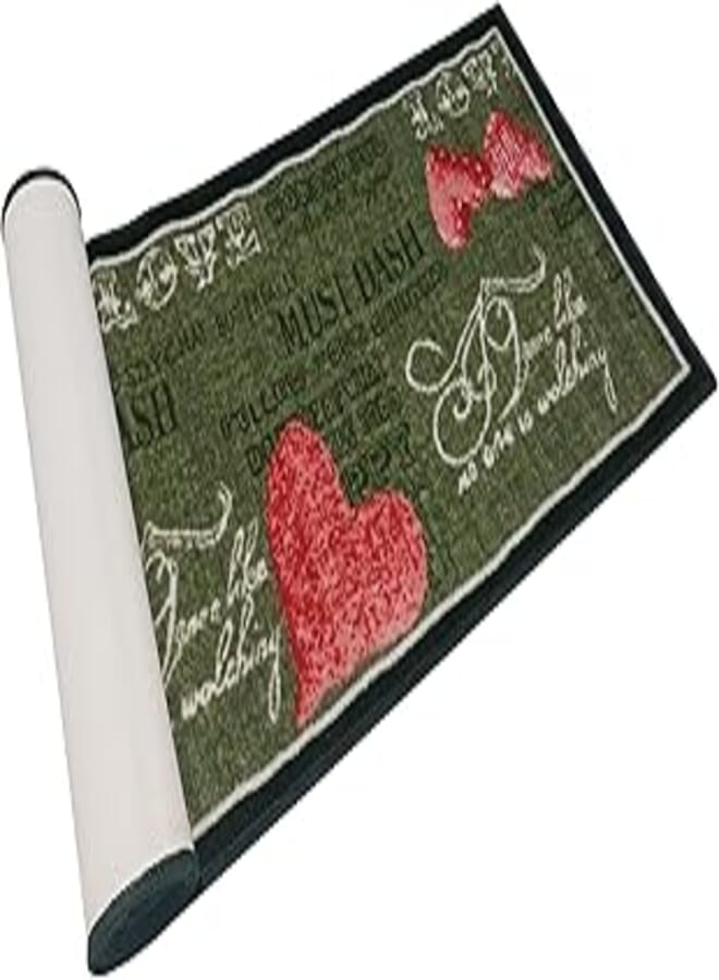 Non-Slip Rug Runner size(57cm x 270cm), Must Dash -Green color 
