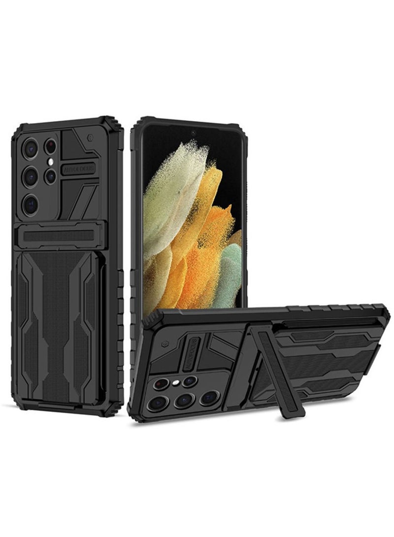 RICOONLINE Shockproof Protective Cases Cover Compatible for Samsung Galaxy S22Ultra Black - Image 1