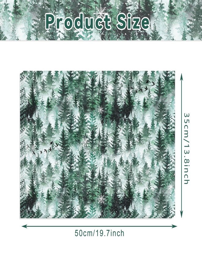 MOZUI 50 Sheets 14x20 Inch Forest Green Tissue Paper, Watercolor Forest Art Tissue with Green Xmas Tree Design, Winter Gift Wrapping Paper for Birthday, Wedding, DIY Craft, Gift Packing, Farmhouse Crafts - Image 3