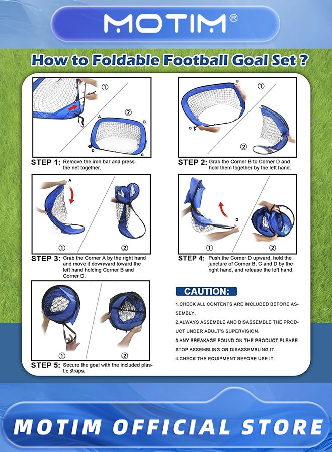 Motim Soccer Goal Net 4 Modes Children's Football Goals Compact Football Gate Soccer Net for Children's Football Training - Image 3