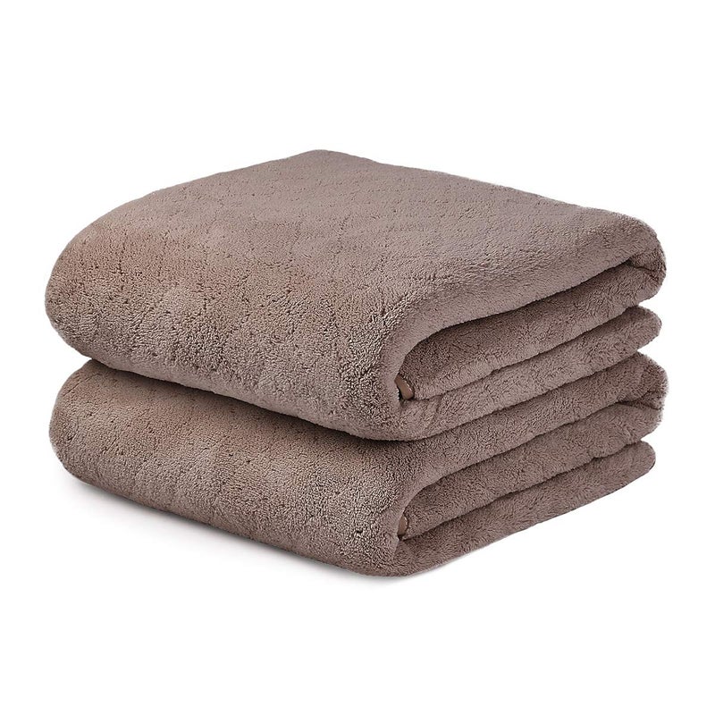 جي ام ال مناشف حمام الألياف الدقيقة jml كبيرة الحجم فائقة الناعمة وتجفيفها بسرعة لا تتلاشى وتعدد الأغراض للياقة البدنية للرياضة (الصوف المرجاني - الشوكولاتة 30 في × 60 بوصة) - Image 1