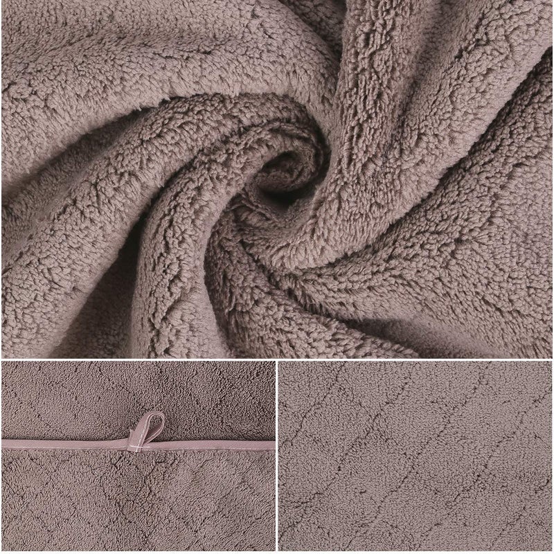 جي ام ال مناشف حمام الألياف الدقيقة jml كبيرة الحجم فائقة الناعمة وتجفيفها بسرعة لا تتلاشى وتعدد الأغراض للياقة البدنية للرياضة (الصوف المرجاني - الشوكولاتة 30 في × 60 بوصة) - Image 3