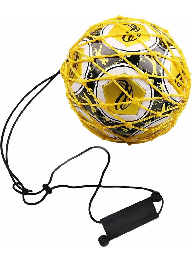 COYO Handle Solo Soccer Kick Trainer with New Ball Locked Net Design, Soccer Ball Bungee Elastic Training Juggling Net (Fits Ball Size 3, 4, 5) - Image 1