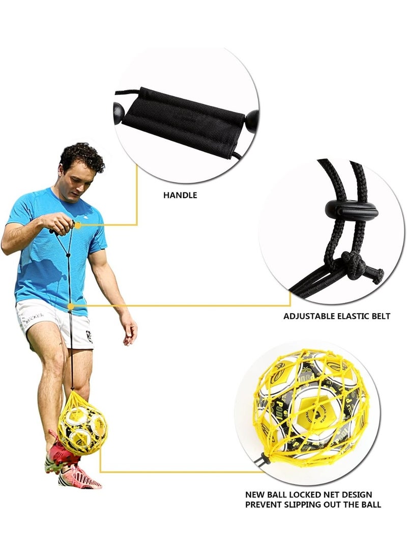 COYO Handle Solo Soccer Kick Trainer with New Ball Locked Net Design, Soccer Ball Bungee Elastic Training Juggling Net (Fits Ball Size 3, 4, 5) - Image 3