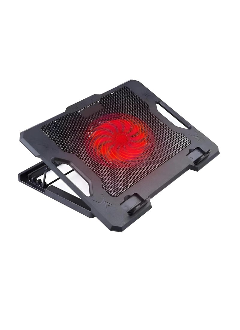 Generic C1000 Laptop Cooling Table - 17 Inch - Heavy Duty, High Performance Fan with 2 USB Ports - Unique Design with LED Lighting - Adjustable Base (Red)  - Image 1