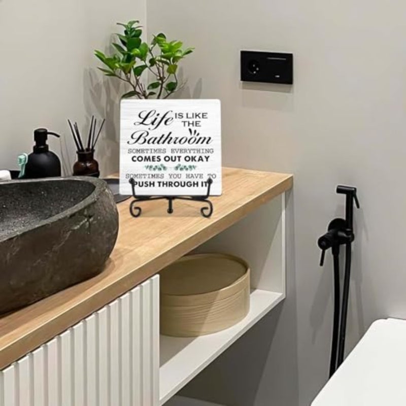 Life Is Like The Wood Decor Sign, Rustic Farmhouse Bedroom Home Desk Tabletop Wooden tions, Inspirational Decor for A10 - Image 5