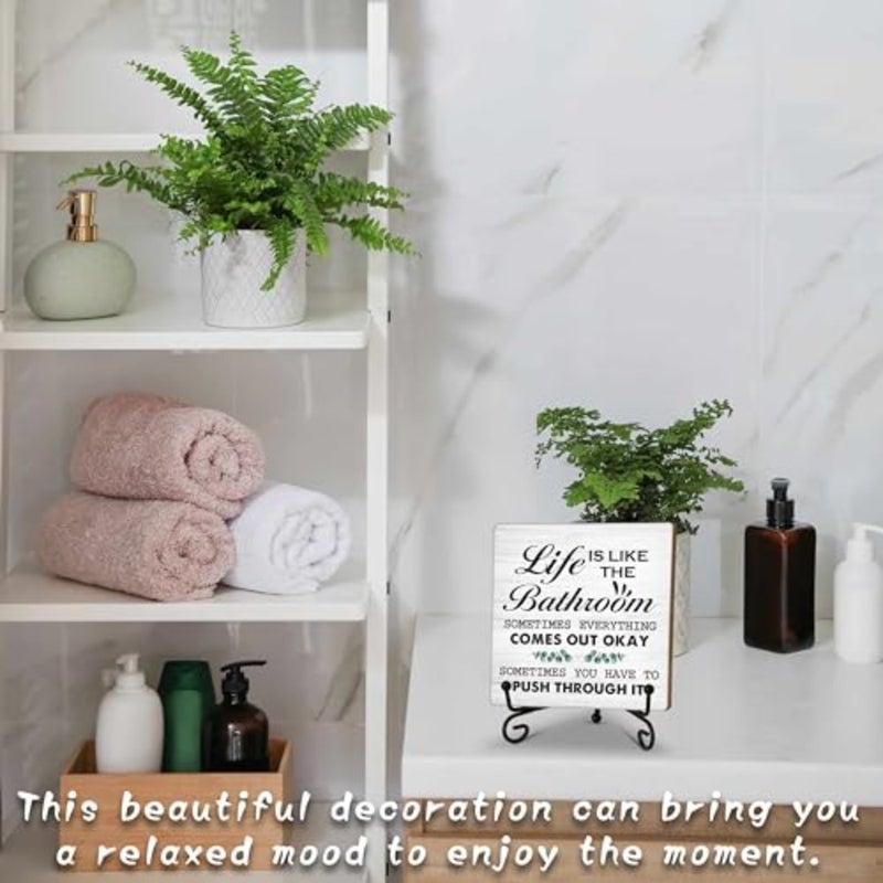 Life Is Like The Wood Decor Sign, Rustic Farmhouse Bedroom Home Desk Tabletop Wooden tions, Inspirational Decor for A10 - Image 3