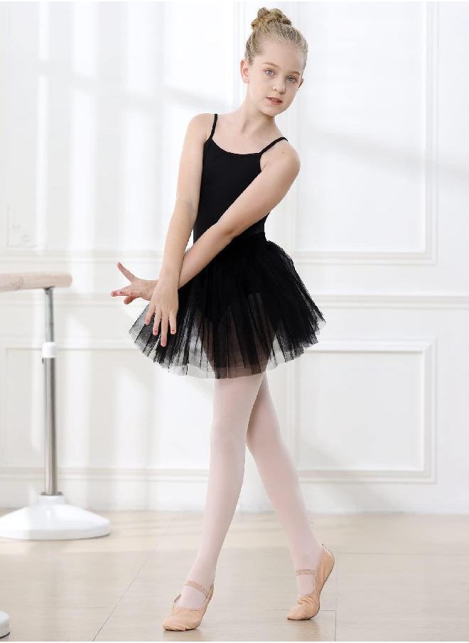 Stelle Stelle Ballet Leotards for Girls Dance Camisole Dress Tutu Skirted Ballerina Outfits Sleeveless (Toddler/Little Girl/Big Girl) (Black (Tutu), 3-4T)  - Image 1