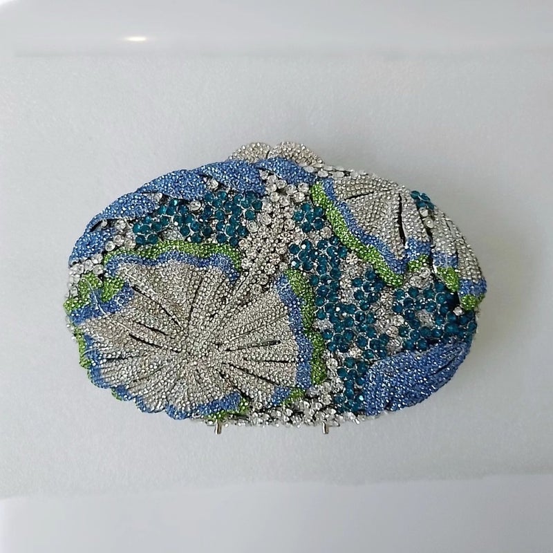 Diamond-Encrusted Dinner Bag Banquet Full Diamond Handbag Stone Clutch Bag - Image 5