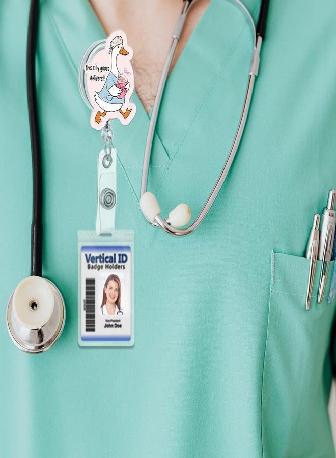 963RW Nurse Badge Reel, Funny Silly Goose Badge Holder Retractable for Students, NICU ER Labor & Delivery Nurses, Baby Delivery Medical Assistant Work, Nursing Name Tag Card - Image 3
