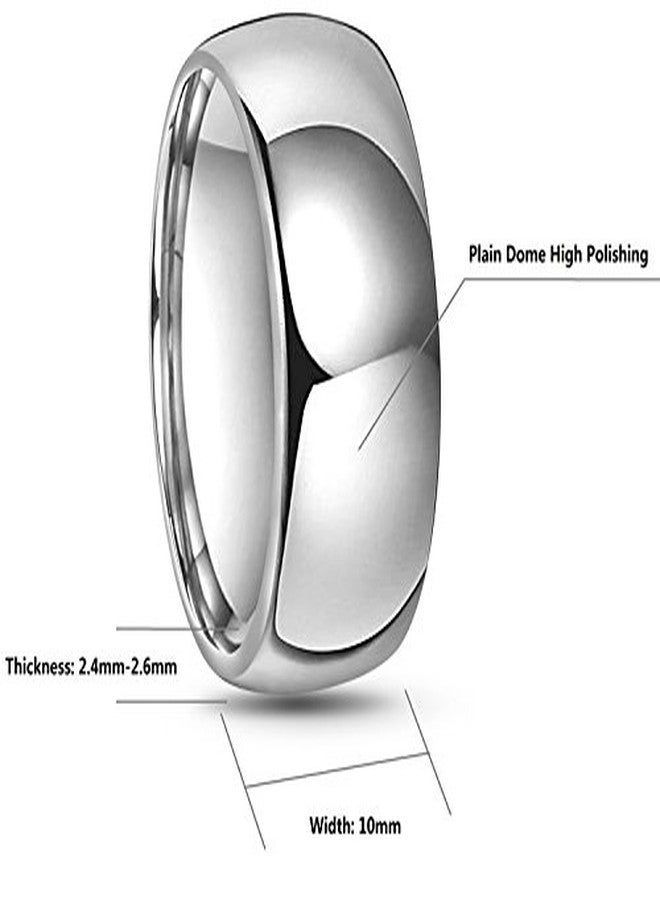CROWNAL 4mm 6mm 8mm 10mm Tungsten Wedding Band Ring Men Women Plain Dome Polished Size Comfort Fit Size 3 To 17 (10mm,17) - Image 3