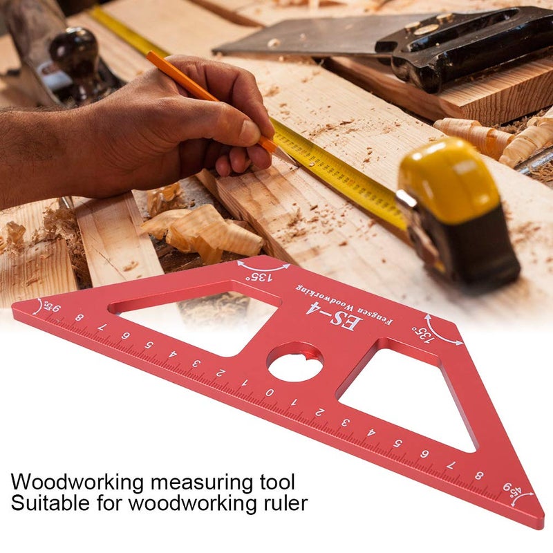 Aluminum Alloy Woodworking Ruler, Hand Operated Measuring Tool, Small Size, ES - 4 Model - Precision Scale, Quality Craftsmanship, Ideal for Woodworking and Hardware Use - Image 3