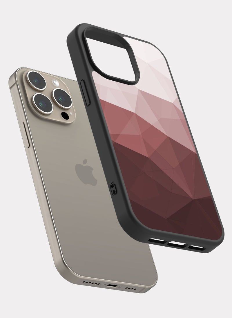 بكسلات كفر ايفون 15 برو ماكس فن تجريدي هندسي وردي - Image 2