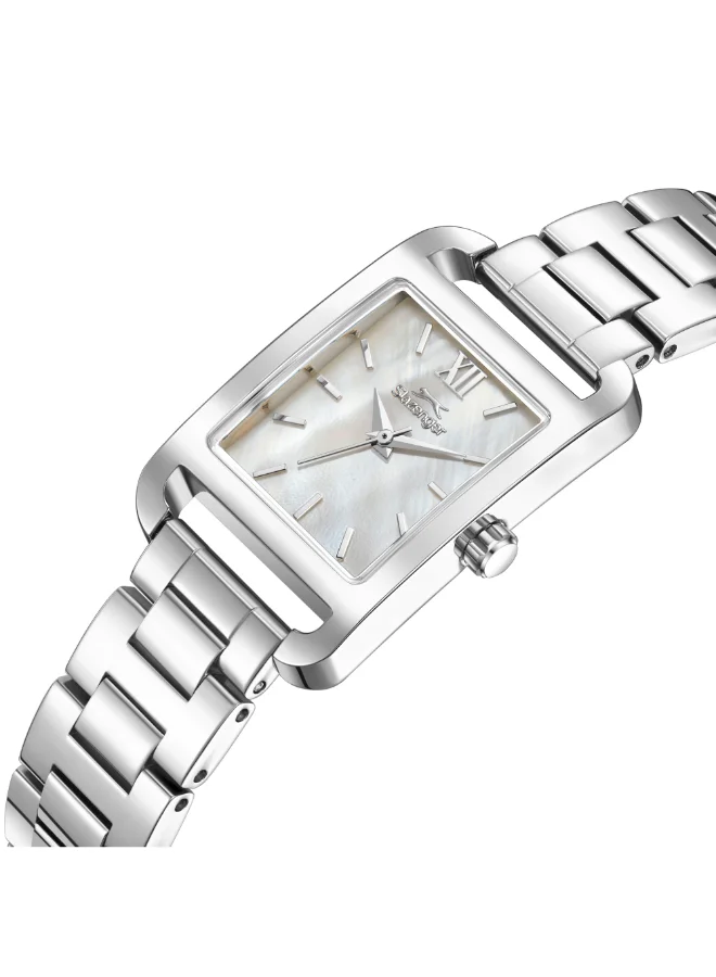 سلازنجر ساعة يد نسائية معدنية بعقارب