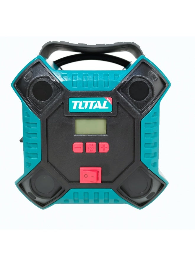 TOTAL TTAC1601 12V Portable Digital Air Compressor Pump, 160 PSI Tire Inflator with Digital Pressure Gauge, Auto Shut-Off, LED Light, 35L/min Air Flow, Car Tyre Inflator for Cars, Bikes, SUVs and Sports Equipment - Image 1