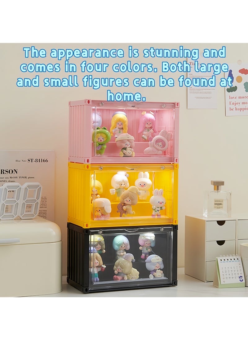 SKT Shiketro Labubu Container Blind Box Storage Box Dustproof Cabinet Home Transparent Pop Mart Display Stand Doll Doll Box (with light)  - Image 2