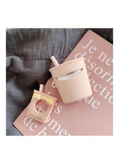Generic Wireless Earphones Shockproof Pearl Milk Tea Silicone Protective Case for Apple AirPods 1/2 Apricot  - Image 2